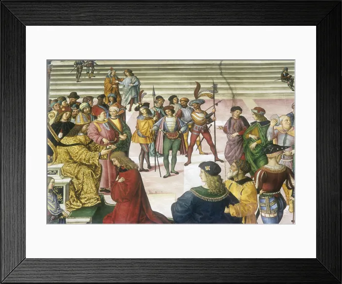 Framed Print : Piccolomini Library. Piccolomini is crowned poet laureate by Frederick III. 1502 - 1508. ITALY. Siena. Cathedral. Renaissance art. Quattrocento. Fresco Framed Print : Piccolomini Library. Piccolomini is crowned poet laureate by Frederick III. 1502 - 1508. ITALY. Siena. Cathedral. Renaissance art. Quattrocento. Fresco