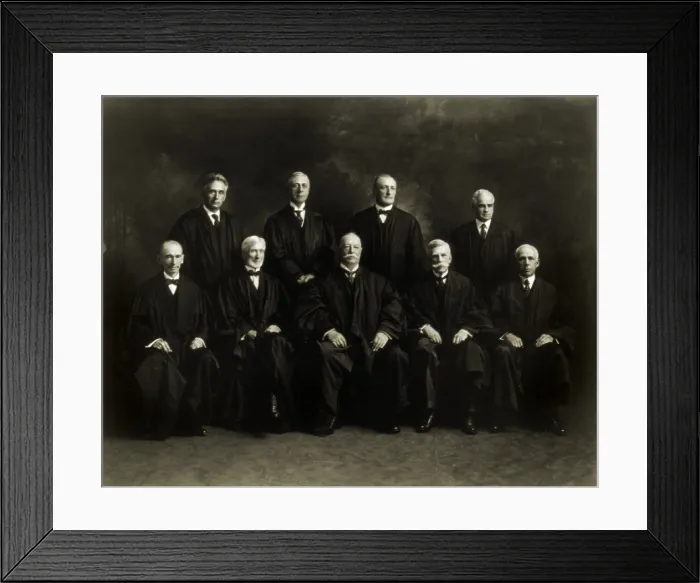 Framed Print : The U.S. Supreme Court in 1921: Left to right: Justices William R. Day, Louis D. Brandeis, Joseph McKenna, Mahlon Pitney, William H Framed Print : The U.S. Supreme Court in 1921: Left to right: Justices William R. Day, Louis D. Brandeis, Joseph McKenna, Mahlon Pitney, William H