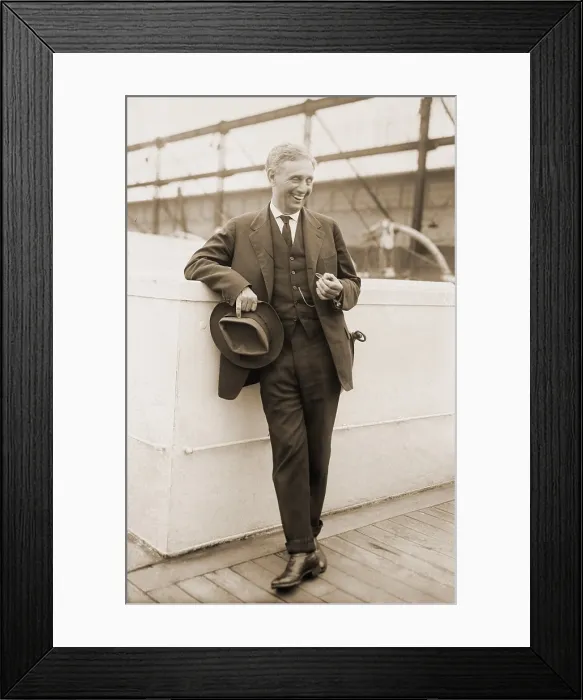 Framed Print : Louis Brandeis (1856-1941), Supreme Court Justice from 1916-1941, on an ocean liner in New York. Ca. 1925
