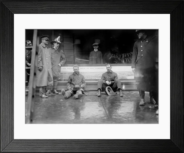 Framed Print : New York City subway fire overcome, Broadway and West 55th Street, New York City, photograph, January 6, 1915