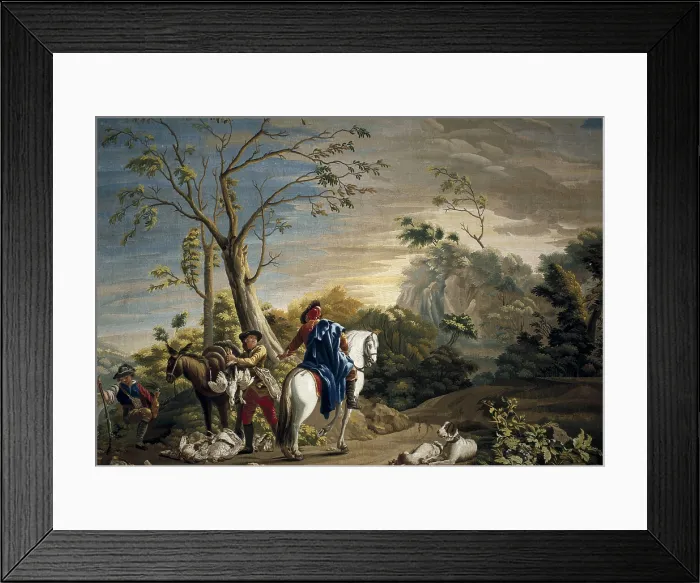 Framed Print : CASTILLO, Jose del (1737-1793). Bird Hunter. SPAIN. San Lorenzo de El Escorial. Royal Monastery of San Lorenzo de El Escorial. Placed at the Palace of the Bourbons. Neoclassicism