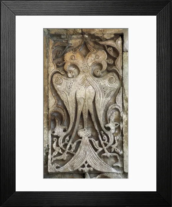 Framed Print : AHLAT, HUrremsah of (13th c.). Divrigi Great Mosque and Hospital. 1228-1229. TURKEY. Divrigi. Great Mosque. Northern faade. Ornamental detail with figure of bird on the portico