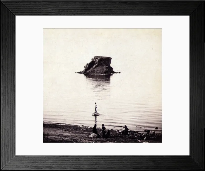 Framed Print : View of Black Rock in the Great Salt Lake, stereocard ca 1860s Framed Print : View of Black Rock in the Great Salt Lake, stereocard ca 1860s