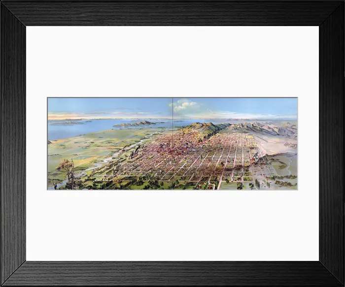 Framed Print : Salt Lake City, Utah, COLOR LITHOGRAPH, 1891