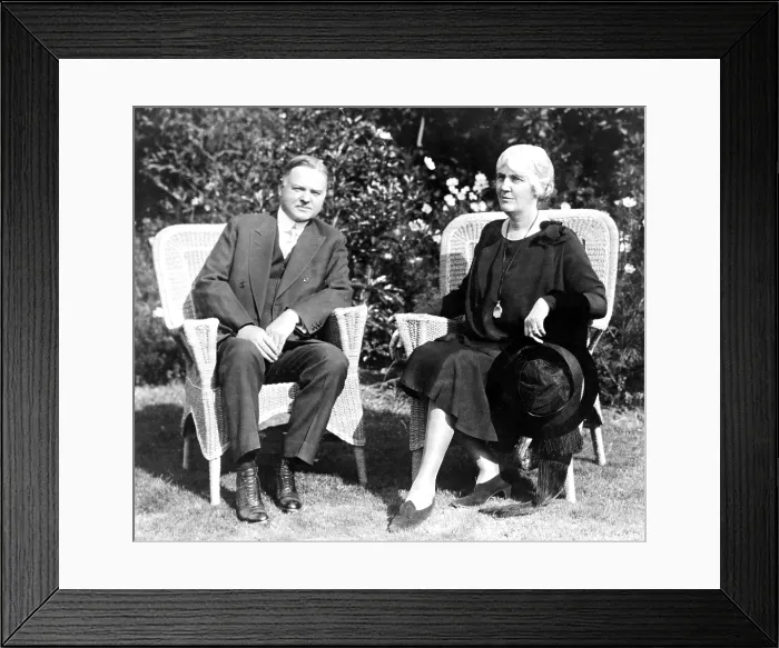 Framed Print : President Herbert Hoover (1874-1964) with First Lady Lou Henry Hoover (1874-1944). Mrs. Hoover was a Stanford educated geologist and active First Lady