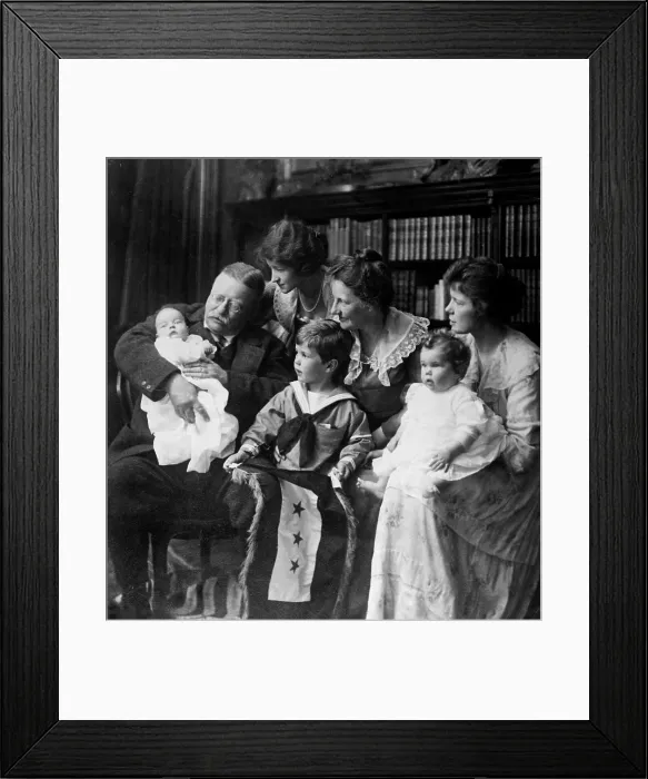 Framed Print : President and Mrs. Theodore Roosevelt with two of their daughters-in-law and three grandchildren Framed Print : President and Mrs. Theodore Roosevelt with two of their daughters-in-law and three grandchildren