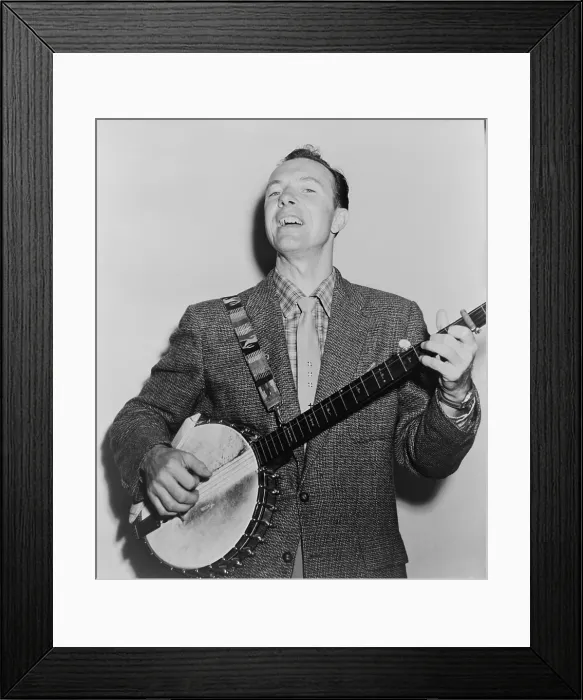 Framed Print : Pete Seeger (b. 1919) singing playing banjo Framed Print : Pete Seeger (b. 1919) singing playing banjo