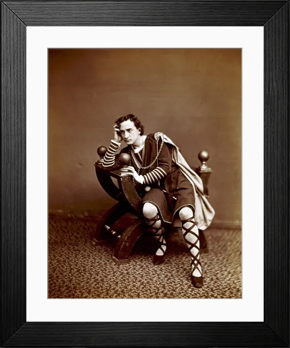 Framed Print : Edwin Booth (1833-1893), American actor, in costume as Hamlet. Photo by J. Guerney, ca. 1870 Framed Print : Edwin Booth (1833-1893), American actor, in costume as Hamlet. Photo by J. Guerney, ca. 1870