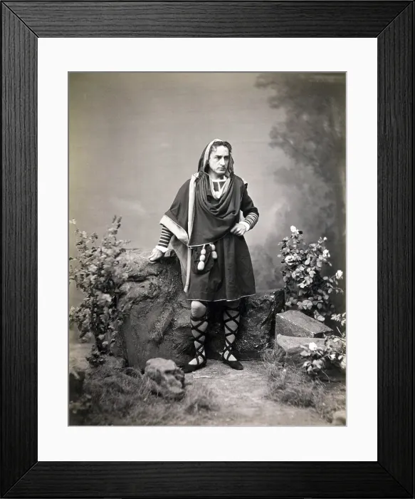 Framed Print : Edwin Booth (1833-1893), American actor, in costume as Hamlet. Photo by J. Guerney, ca. 1870