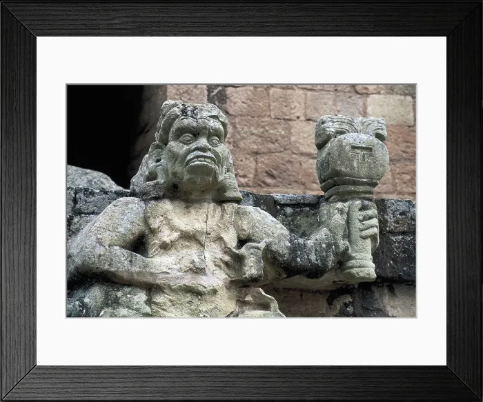 Framed Print : HONDURAS. CopAn. Structure 11 in Western Square. Supernatural figure holding a torch. Maya art. Sculpture on rock. - Iberfoto / Everett Collection (177846)**US SALES ONLY** Framed Print : HONDURAS. CopAn. Structure 11 in Western Square. Supernatural figure holding a torch. Maya art. Sculpture on rock. - Iberfoto / Everett Collection (177846)**US SALES ONLY**