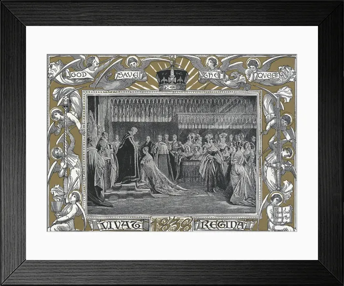 Framed Print : England. Coronation of the queen Victoria. Westminster Abbey. On June 28th1938. Engraving. Coleccin Gasca / AISA / Everett Collection (156082)**US SALES ONLY** Framed Print : England. Coronation of the queen Victoria. Westminster Abbey. On June 28th1938. Engraving. Coleccin Gasca / AISA / Everett Collection (156082)**US SALES ONLY**