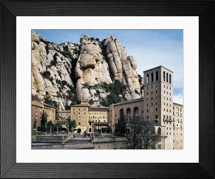Framed Print : SPAIN. CATALONIA. BARCELONA. Monistrol de Montserrat. Monastery of Montserrat. Massif and Benedictine Monastery of Our Lady of Montserrat. AISA / Everett Collection**US SALES ONLY**