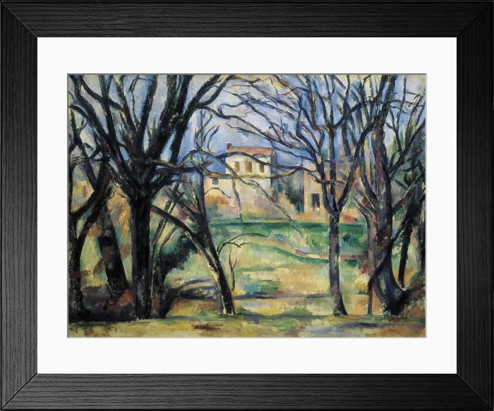 Framed Print : CEZANNE, Paul (1839-1906). Trees and Houses. 1885. Post-Impressionism. Oil on canvas. FRANCE. Paris. Orangerie Museum. AISA / Everett Collection**US SALES ONLY**