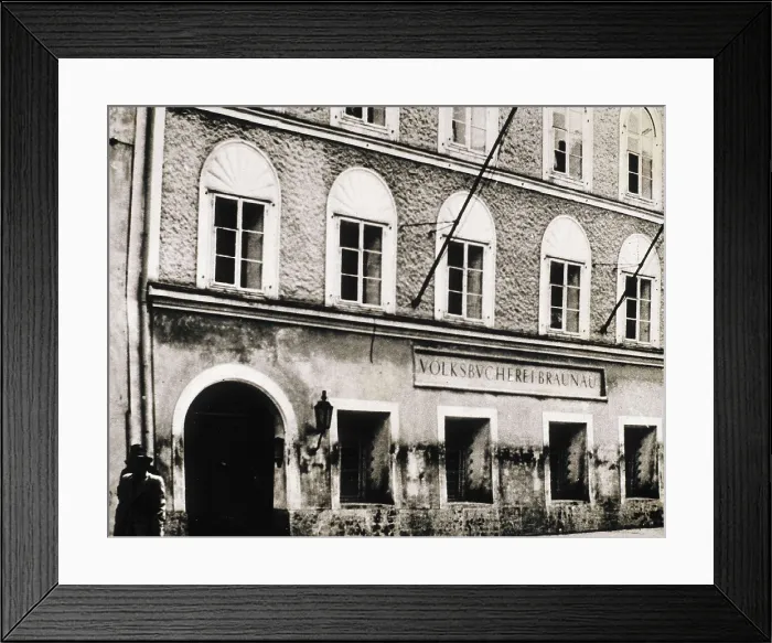 Framed Print : HITLER, Adolf (1889-1945). Image of Braunnau am Inn, place where Hitler was born. AISA / Everett Collection**US SALES ONLY** Framed Print : HITLER, Adolf (1889-1945). Image of Braunnau am Inn, place where Hitler was born. AISA / Everett Collection**US SALES ONLY**