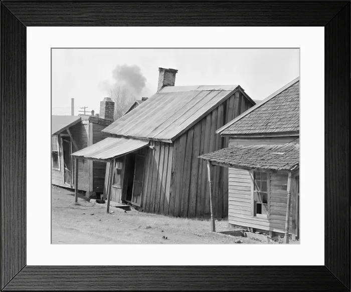 Framed Print : African American houses, original title: Negro houses, Mississippi, photograph by Walker Evans, March, 1936