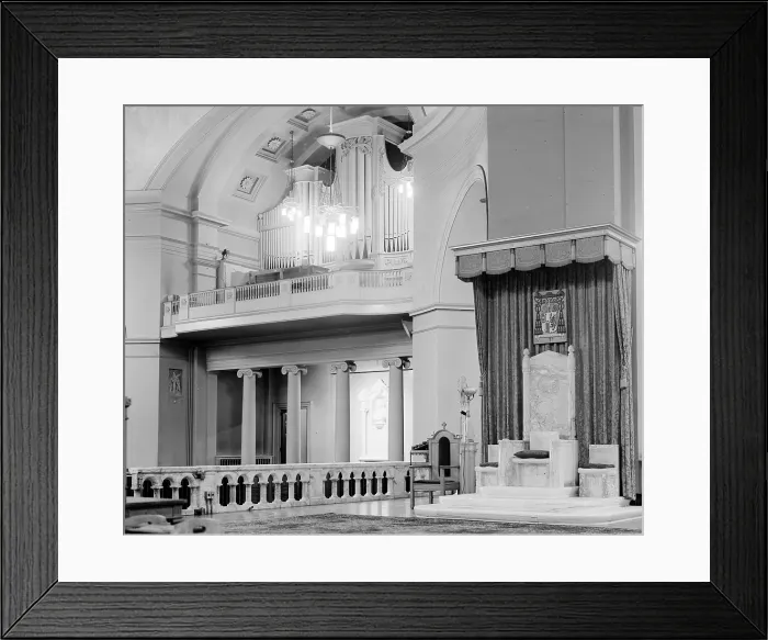 Framed Print : Roman Catholic Cathedral of Baltimore, designed by Benjamin Latrobe, Baltimore, MD 1936 Framed Print : Roman Catholic Cathedral of Baltimore, designed by Benjamin Latrobe, Baltimore, MD 1936