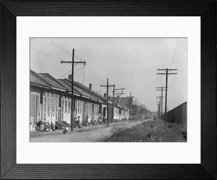 Framed Print : New Orleans, African American street, original title: Negro Street, Louisiana, photograph by Walker Evans, December, 1935