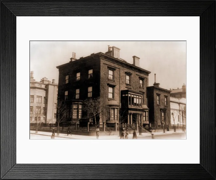 Framed Print : J.P. Morgan family brownstone mansion at 1882, at 231 Madison Avenue, New York City