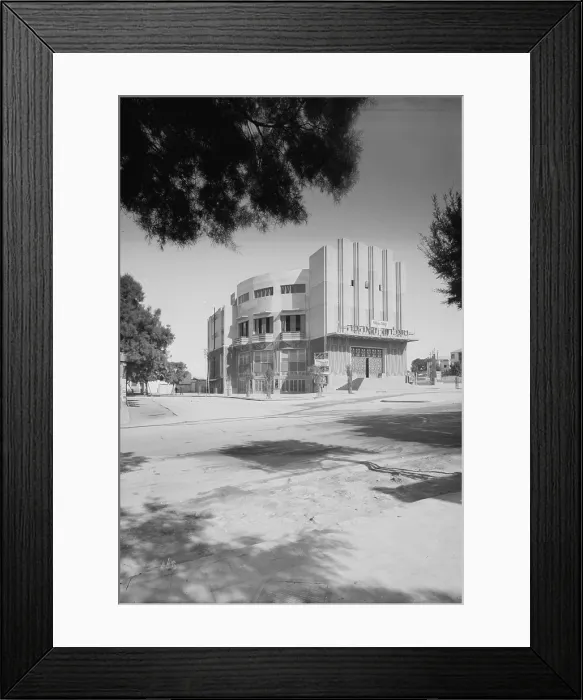 Framed Print : Tel Aviv, Moghrabi theatre, movie picture-house, photograph, 1920-1933 Framed Print : Tel Aviv, Moghrabi theatre, movie picture-house, photograph, 1920-1933