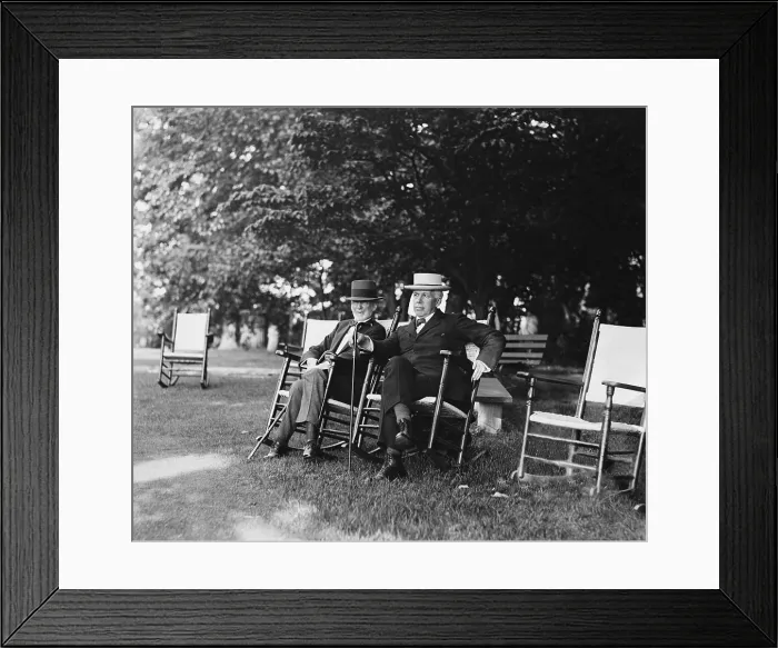 Framed Print : Justices Joseph McKenna (left) and Willis Van Devanter (right) in 1920s, They were among the Supreme Court elders in 1920