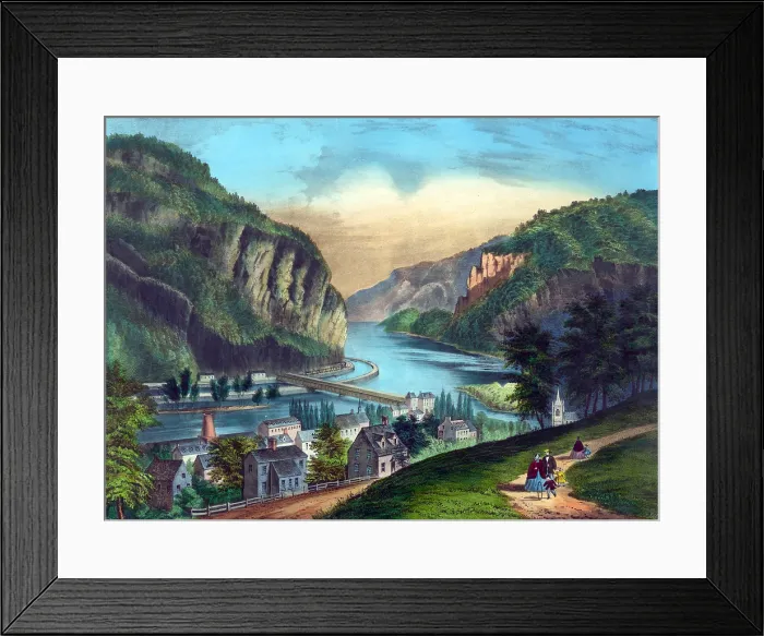 Framed Print : Harper's Ferry. View of Harpers Ferry, Va.(from the Potomac side). hand-colored lithograph, Currier & Ives, late 19th century