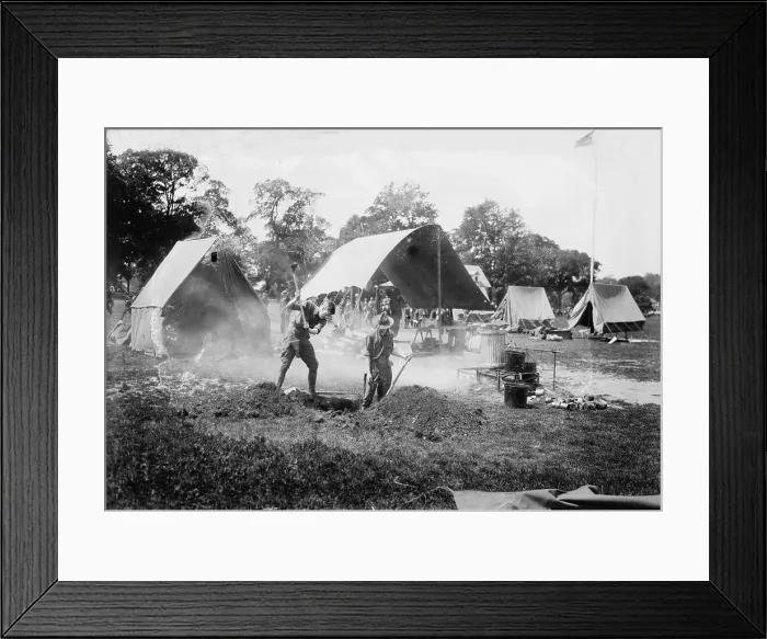 Framed Print : Making a hole for garbage, 1918-1920 Framed Print : Making a hole for garbage, 1918-1920