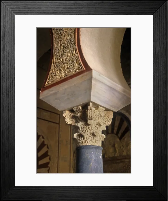 Framed Print : SPAIN. Cordoba. Medina Azahara. Ruins of Medina Azahara.capitel of Abd-al Rahman III Hall. - Lucas Vallecillos / Iberfoto / Everett Collection (215291)**US SALES ONLY**