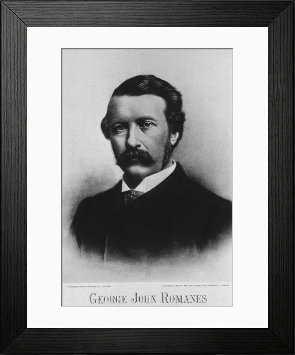 Framed Print : George John Romanes (1848-1894), wrote two pioneering books on evolutionary psychology, ANIMAL INTELLIGENCE (1881) and MENTAL EVOLUTION IN MAN (1888)