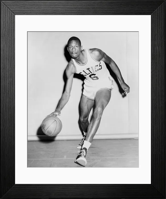 Framed Print : Bill Russell in his Boston Celtics uniform in 1958