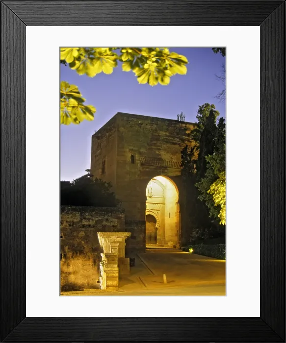 Framed Print : SPAIN. Granada. Alhambra. Alcazaba. Puerta de la Justicia (Door of Justice) built in Yusuf I's era (1348). Hispano-Moresque art. Nasrid dynasty. Architecture