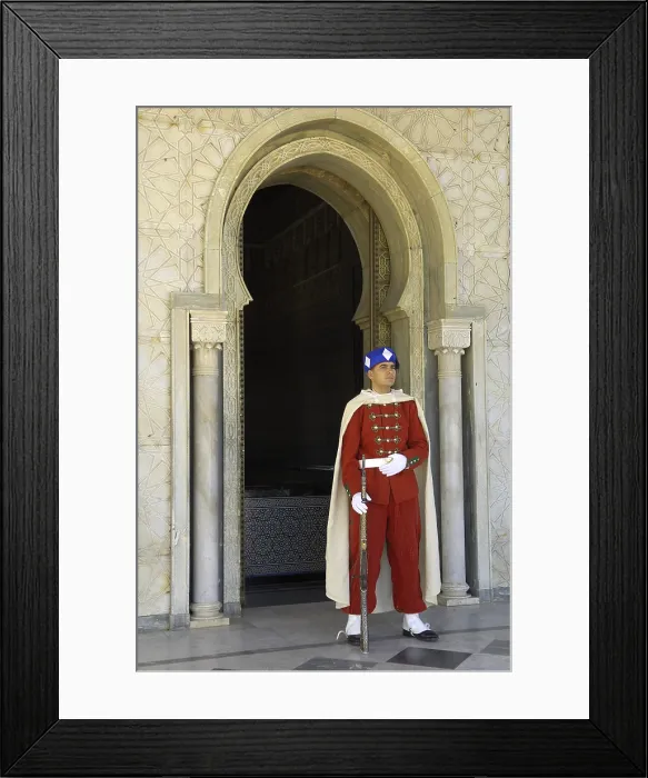 Framed Print : MOROCCO. Rabat. Royal Guard in front of the Mausoleum of Muhammad V. AISA / Everett Collection**US SALES ONLY**
