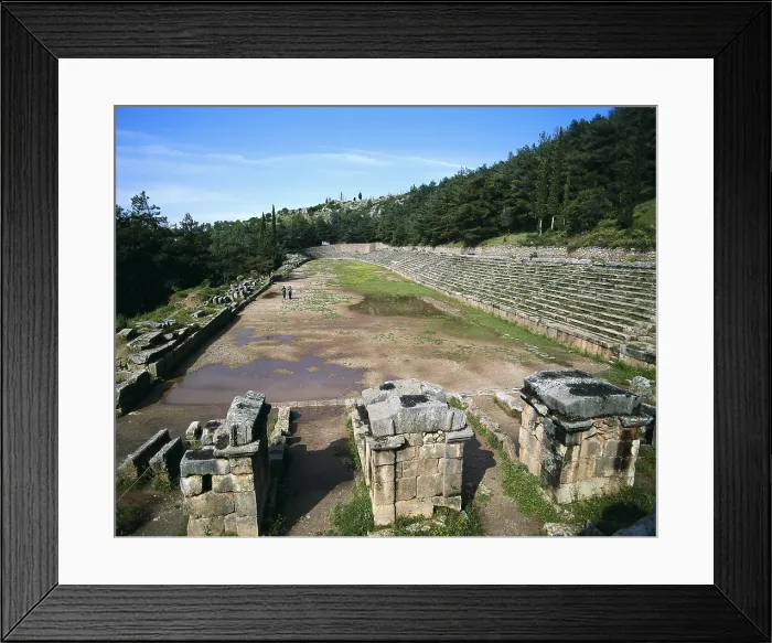 Framed Print : GREECE. CENTRAL GREECE. PHOCIS. Delphi. Stadium (6th c. BC). Track and stands. Greek art. Architecture. AISA / Everett Collection**US SALES ONLY** Framed Print : GREECE. CENTRAL GREECE. PHOCIS. Delphi. Stadium (6th c. BC). Track and stands. Greek art. Architecture. AISA / Everett Collection**US SALES ONLY**