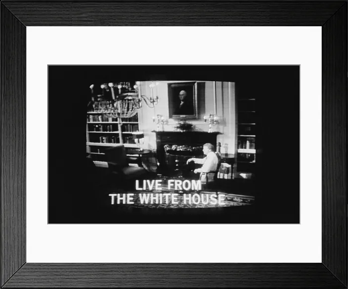Framed Print : President Jimmy Carter worn a folksy cardigan sweater when he addressed energy conservation in his first televised fireside chat from the White House Washington D.C. Feb.2 1977 Framed Print : President Jimmy Carter worn a folksy cardigan sweater when he addressed energy conservation in his first televised fireside chat from the White House Washington D.C. Feb.2 1977