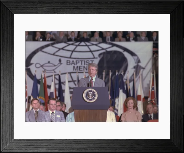 Framed Print : President Jimmy Carter addresses the South Baptist Convention in Atlanta Georgia. June 16 1978