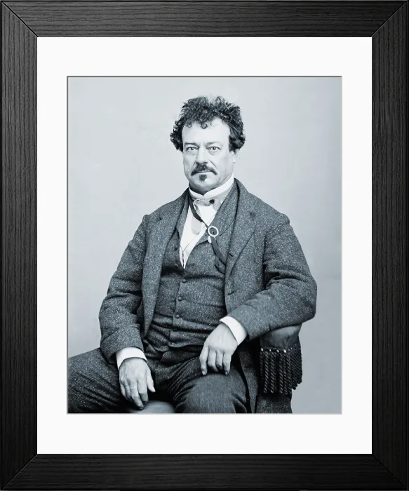 Framed Print : Edwin Forrest (1806-1872), great American actor and tragedian in portrait by Mathew Brady. Ca. 1860