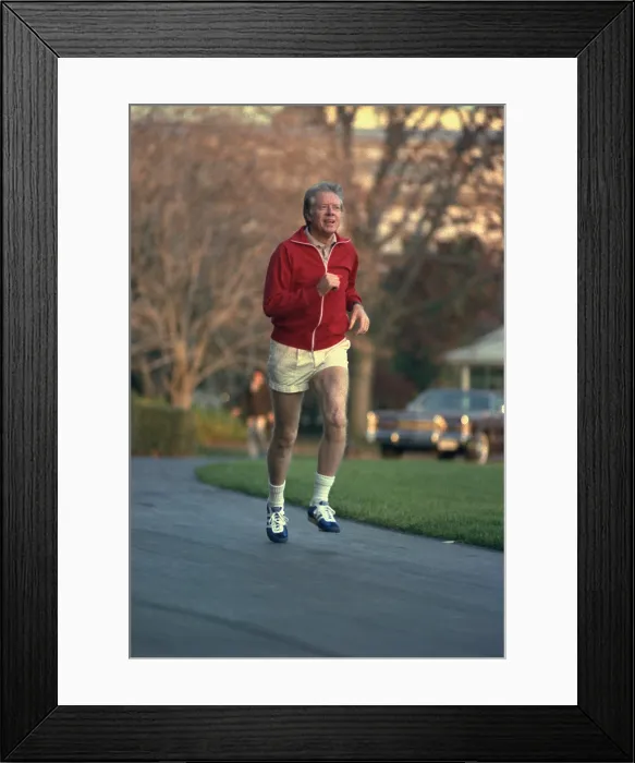 Framed Print : President Jimmy Carter jogging. Nov. 20 1978
