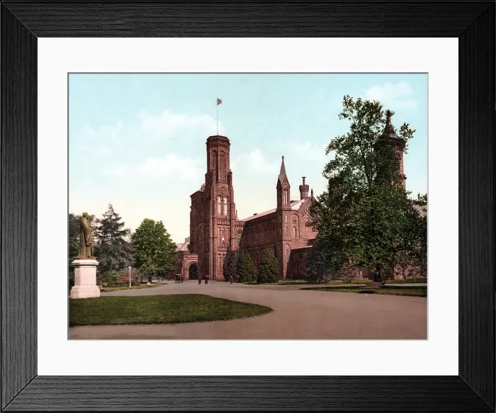 Framed Print : The Smithsonian Institution Castle. Washington, DC. photochrom ca. 1898 Framed Print : The Smithsonian Institution Castle. Washington, DC. photochrom ca. 1898