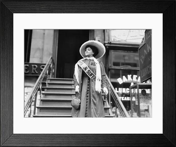 Framed Print : Trixie Friganza (1870 - 1955), vaudeville musical star, supported and demonstrated in the U.S. Suffragist movement. 1908 Framed Print : Trixie Friganza (1870 - 1955), vaudeville musical star, supported and demonstrated in the U.S. Suffragist movement. 1908