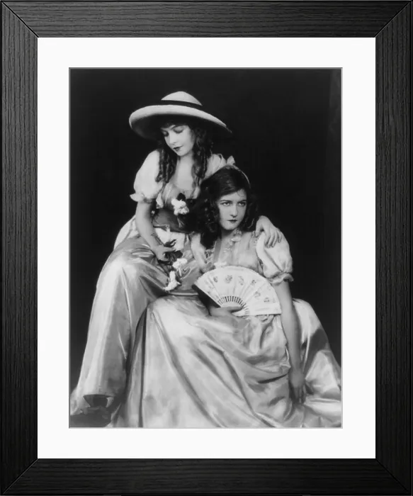 Framed Print : Lillian Gish (1893-1993) with her younger sister, Dorothy Gish (1898-1968)
