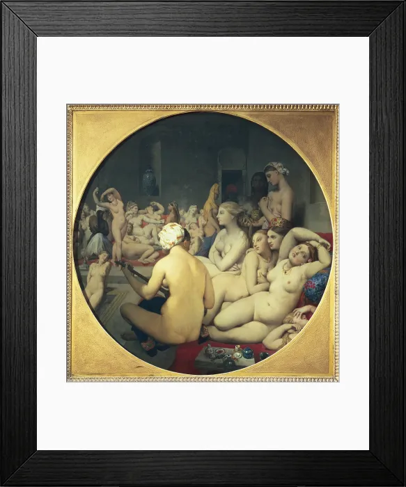 Framed Print : INGRES, Jean-Auguste-Dominique (1780-1867). The Turkish Bath. 1862. Classicism. Oil on canvas. FRANCE. Paris. Louvre Museum