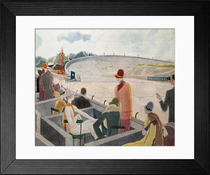 Framed Print : Race track of Lins-Monlbry (France). Drawing by Carlos Senz de Tejada. Drawing. AISA / Everett Collection - Image has fine art copyright