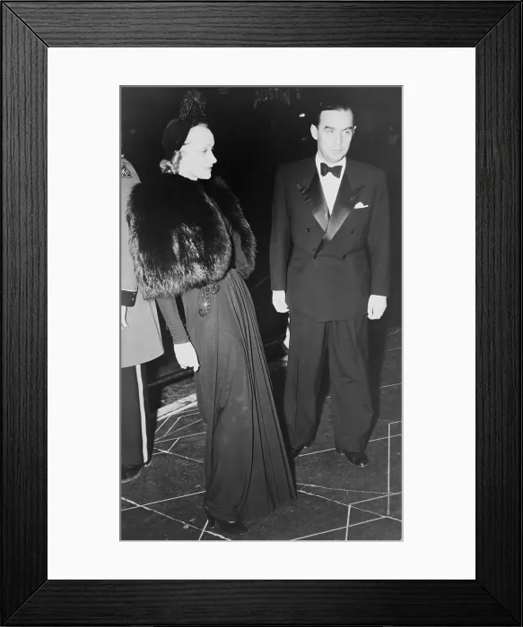 Framed Print : Erich Maria Remarque, with Marlene Dietrich, arriving at Hollywood premiere of 'Pinocchio' in 1940. Both were Germans in exile from Nazi Germany Framed Print : Erich Maria Remarque, with Marlene Dietrich, arriving at Hollywood premiere of 'Pinocchio' in 1940. Both were Germans in exile from Nazi Germany