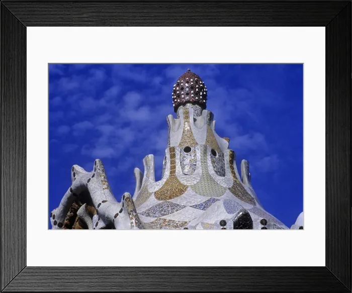 Framed Print : SPAIN. Barcelona. Park GUell. Detail of the main entrance building. Modernism. Architecture. - Lucas Vallecillos / Iberfoto / Everett Collection (179313)**US SALES ONLY**