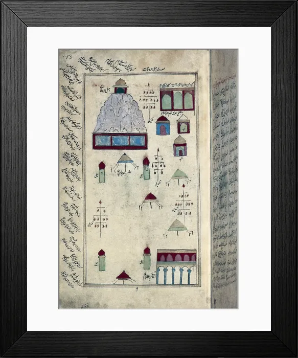 Framed Print : Mecca. Manuscript from the 17th century. Islamic art. ; Persian art. Miniature Painting. FRANCE. Paris. National Library. - Iberfoto / Everett Collection (179192)**US SALES ONLY** Framed Print : Mecca. Manuscript from the 17th century. Islamic art. ; Persian art. Miniature Painting. FRANCE. Paris. National Library. - Iberfoto / Everett Collection (179192)**US SALES ONLY**