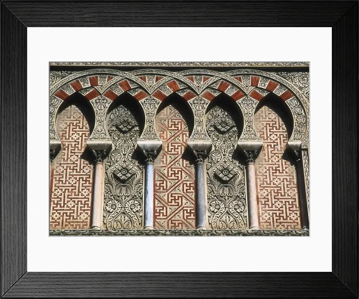 Framed Print : Mosque Cathedral of Cordoba. s.X-16th c. SPAIN. ANDALUSIA. Cordoba. Mezquita (Mosque). Detail of the decorations. Hispano-Moresque art. Caliphate period. Architecture Framed Print : Mosque Cathedral of Cordoba. s.X-16th c. SPAIN. ANDALUSIA. Cordoba. Mezquita (Mosque). Detail of the decorations. Hispano-Moresque art. Caliphate period. Architecture