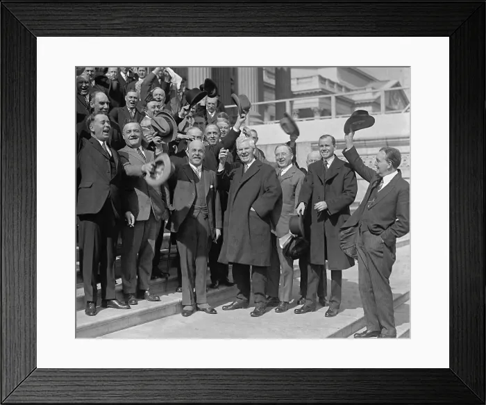 Framed Print : Nicholas Longworth (1869-1931), is cheered by his fellow Republican Representatives after he was elected to be Speaker of House. Feb. 28, 1925