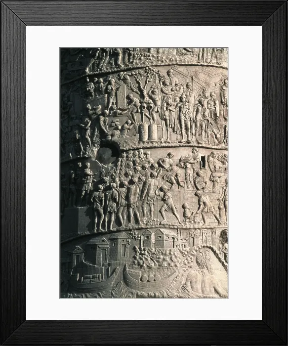Framed Print : APOLLODORUS OF DAMASCUS (60-129). Column of Trajan. 110. ITALY. Rome. Forum of Trajan. Detail of the reliefs with scenes of the military campaigns of Trajan against the Dacians