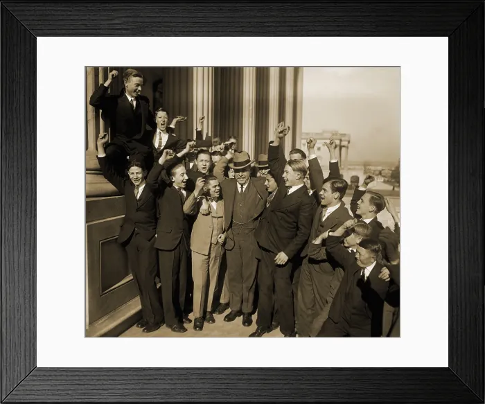 Framed Print : Nicholas Longworth (1869-1931), is cheered by House Pages after he was elected to be Speaker of House. Feb. 28, 1925 Framed Print : Nicholas Longworth (1869-1931), is cheered by House Pages after he was elected to be Speaker of House. Feb. 28, 1925