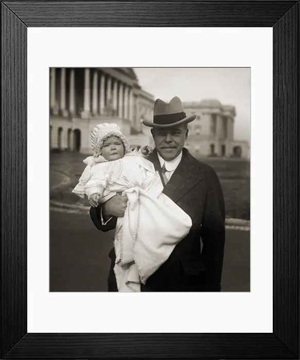 Framed Print : Representative Nicholas Longworth, husband of Alice Roosevelt holds Paulina Longworth, whose biological father was Senator William Borah Framed Print : Representative Nicholas Longworth, husband of Alice Roosevelt holds Paulina Longworth, whose biological father was Senator William Borah