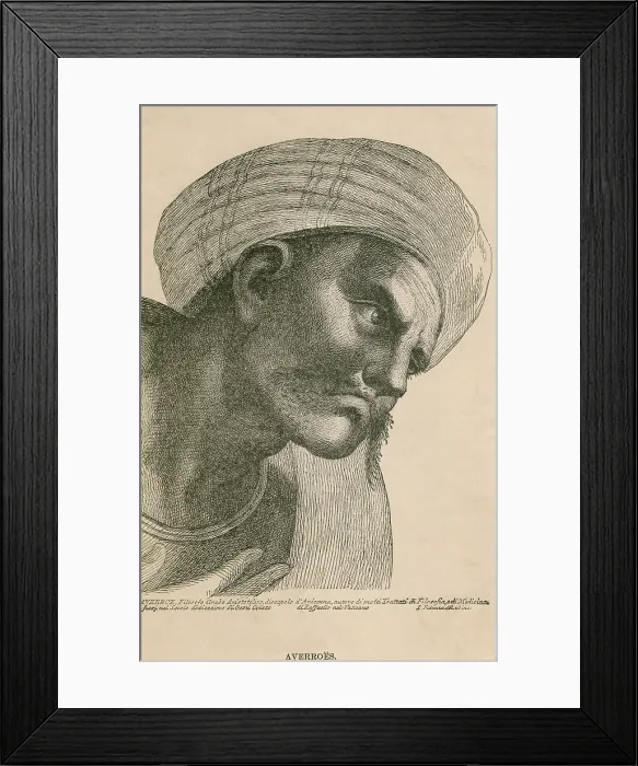 Framed Print : Averroes (1126-98), Moorish Islamic philosopher and physician. His commentaries on Aristotle were translated into Latin and greatly influenced late Medieval humanism